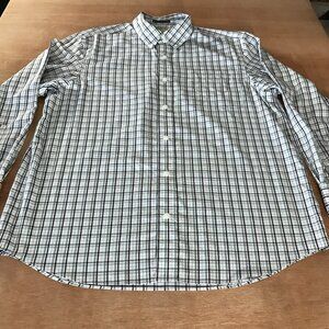Duluth Trading Wrinkle Fighter Shirt Men L Green Plaid Button Down Pocket 18411